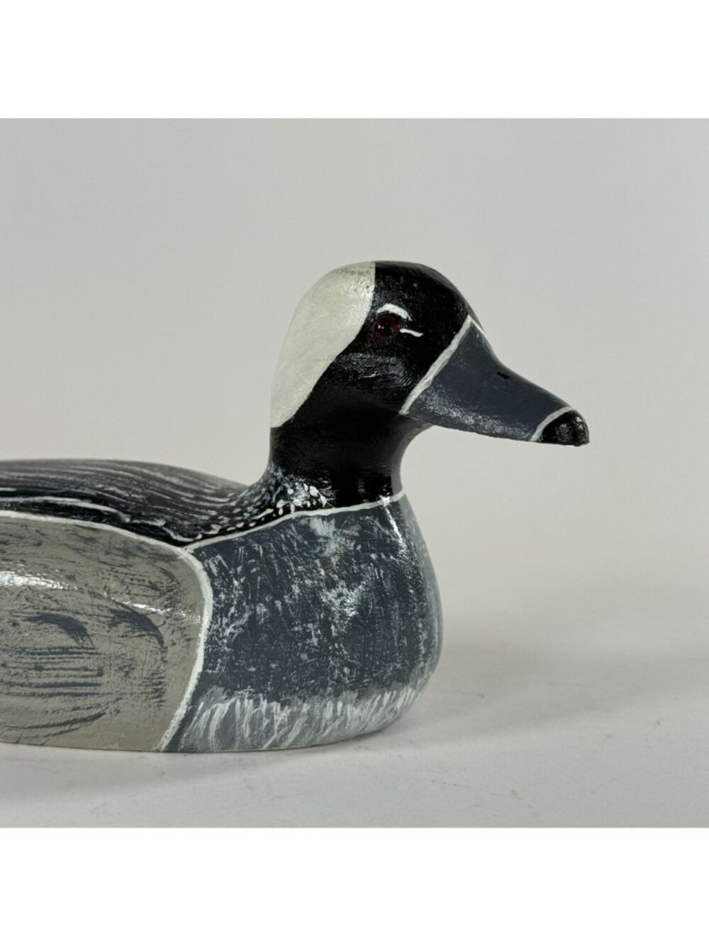 Harriet Sterner Hand Carved Painted Wooden Bufflehead Duck Decoy Black White